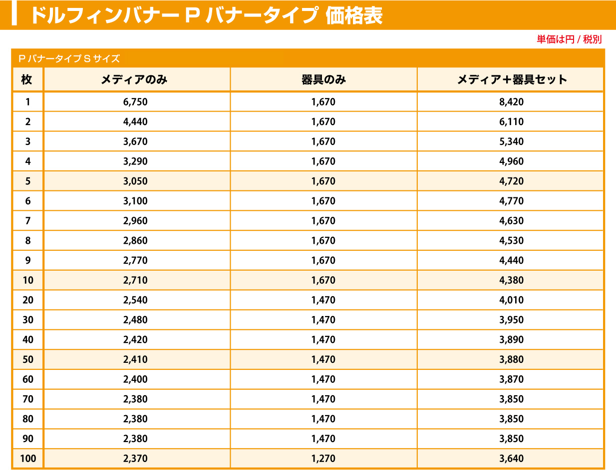 ドルフィンバナー Pタイプ Sサイズ