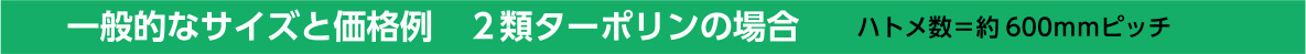 一般的なサイズと価格例